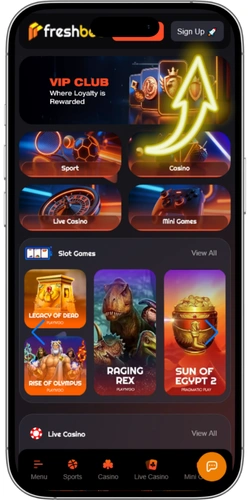 To Freshbet login, go to the official website and click Sign In.